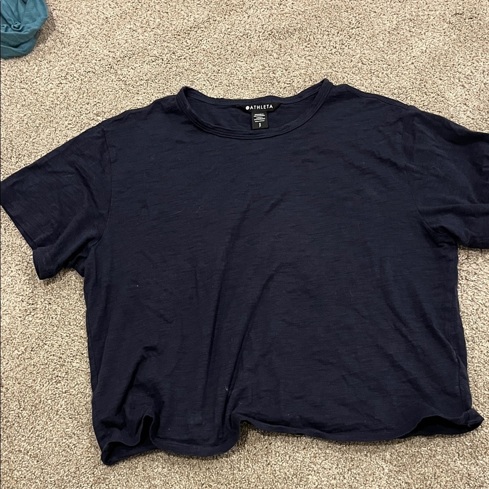 Athleta Women's Dark Blue Short Sleeve Tee